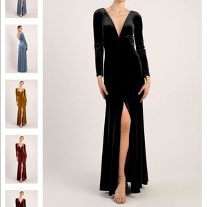 Jenny Yoo Malia Black Velvet Dress